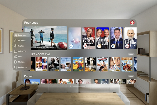 TV immersive avec l’application de Free sur le casque Vision Pro d’Apple